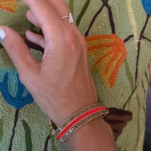 Beautiful Gold & Orange beaded bracelet